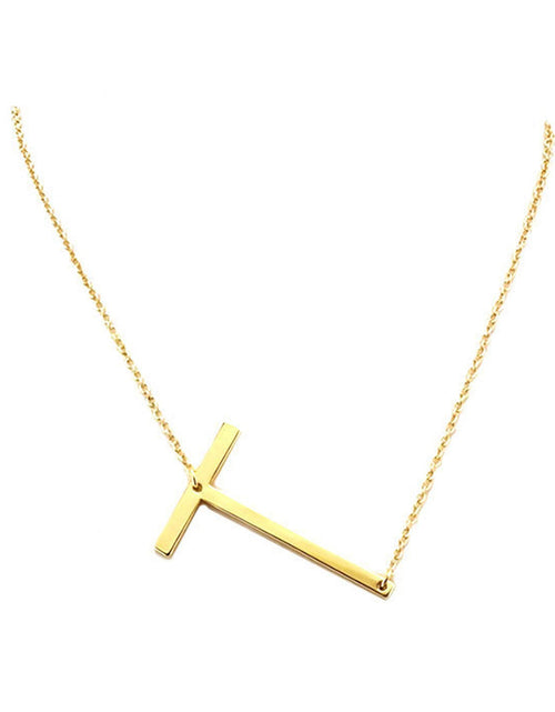 Load image into Gallery viewer, T Monogram Metal Pendant Necklace by Madeline Love
