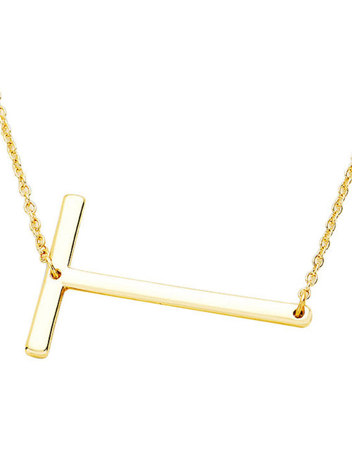 Load image into Gallery viewer, T Monogram Metal Pendant Necklace by Madeline Love

