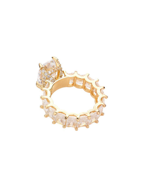 Load image into Gallery viewer, Rectangle Stone Accented Baguette Stone Band Ring by Madeline Love
