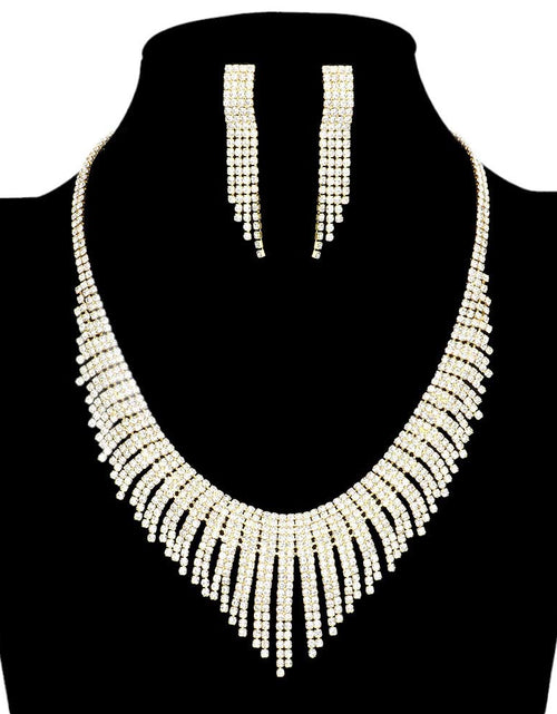 Load image into Gallery viewer, Rhinestone Pave Necklace Earring Set by Madeline Love
