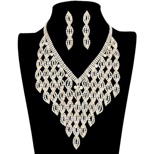 Load image into Gallery viewer, Rhinestone Pave Statement Evening Necklace by Madeline Love
