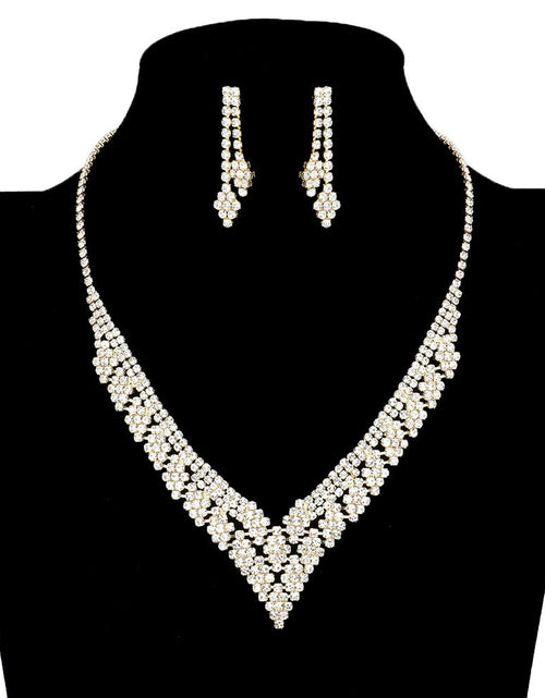 Load image into Gallery viewer, Rhinestone Pave V Shape Necklace by Madeline Love
