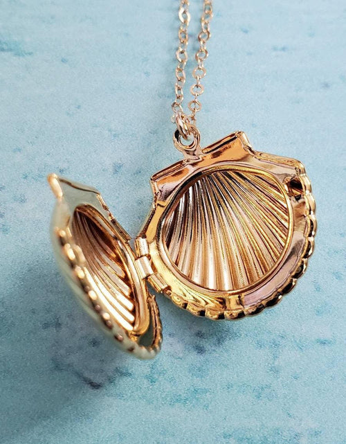 Load image into Gallery viewer, Gold Seashell Locket by Salt and Sparkle
