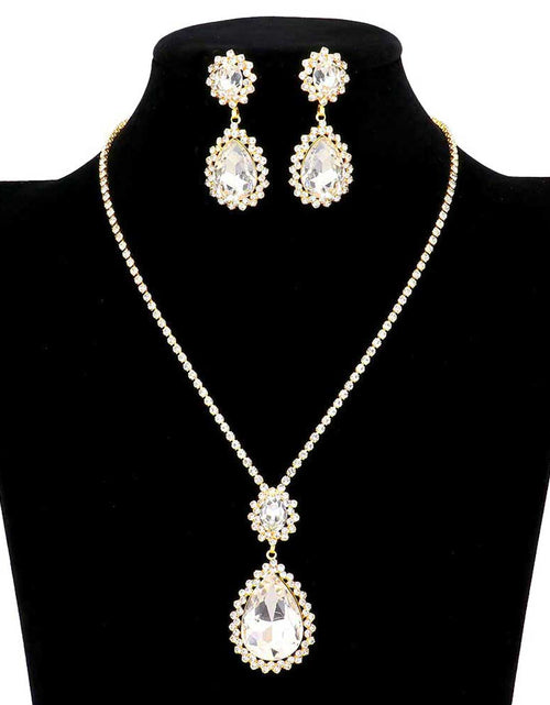 Load image into Gallery viewer, Teardrop Accented Rhinestone Necklace by Madeline Love
