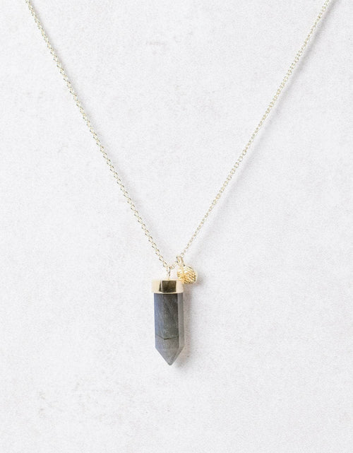 Load image into Gallery viewer, Labradorite Crystal Point Necklace by Tiny Rituals
