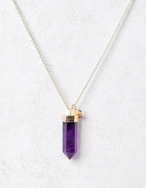 Load image into Gallery viewer, Amethyst Crystal Point Necklace by Tiny Rituals

