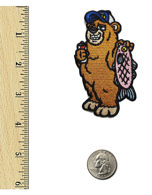 Load image into Gallery viewer, Gone Fishing Bear Patch by Kolorspun
