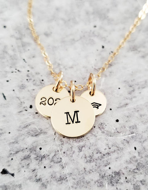 Load image into Gallery viewer, Graduation Class of 2024 Initial Necklace by Salt and Sparkle
