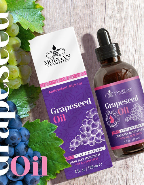 Load image into Gallery viewer, 100% Pure Grapeseed Oil Antioxidant-rich Oil For all Skin types 4 fl oz 118 ml by Morgan Cosmetics
