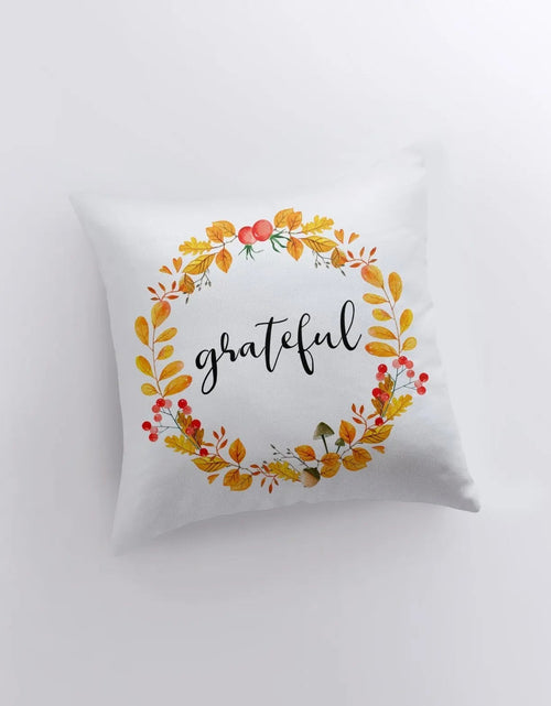 Load image into Gallery viewer, Grateful Pillow Cover |  Fall Thanksgiving Decor | Farmhouse Pillows | Country Decor | Fall Throw Pillows | Cute Throw Pillow | Gift for her by UniikPillows
