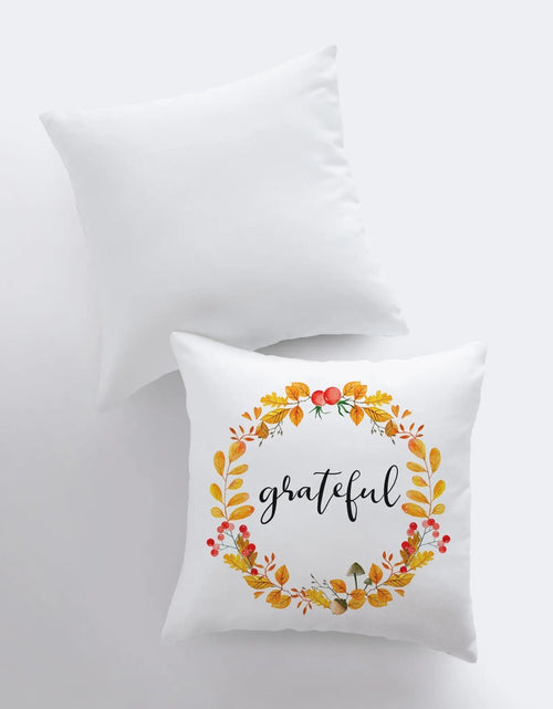 Load image into Gallery viewer, Grateful Pillow Cover |  Fall Thanksgiving Decor | Farmhouse Pillows | Country Decor | Fall Throw Pillows | Cute Throw Pillow | Gift for her by UniikPillows
