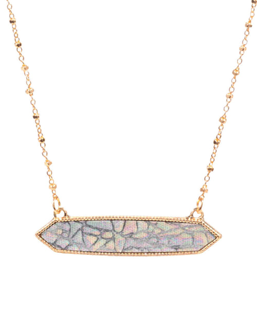 Load image into Gallery viewer, Trendy Patterned Hexagon Pendant Necklace by Madeline Love
