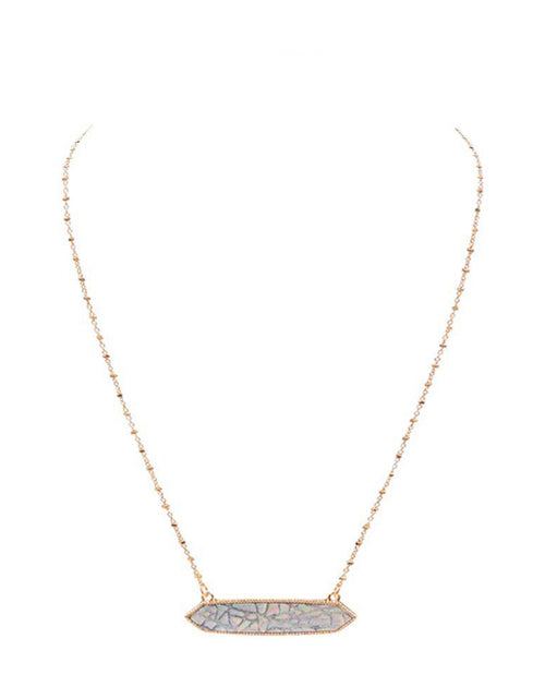 Load image into Gallery viewer, Trendy Patterned Hexagon Pendant Necklace by Madeline Love
