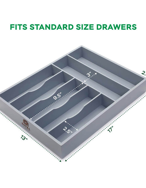 Load image into Gallery viewer, Gray Silverware Tray by Royal Craft Wood
