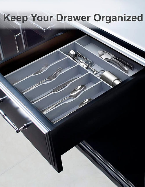 Load image into Gallery viewer, Gray Silverware Tray by Royal Craft Wood
