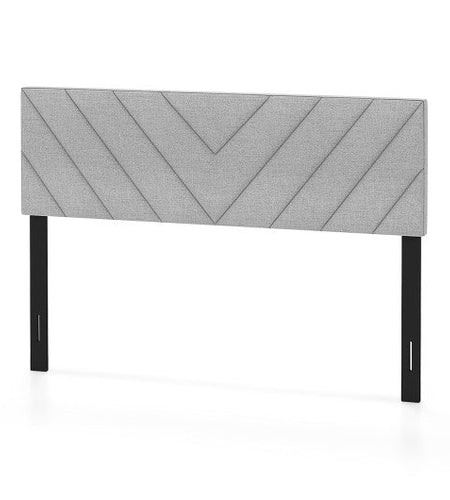 Linen Upholstered Headboard for Full and Queen Size Bed Frames-Gray