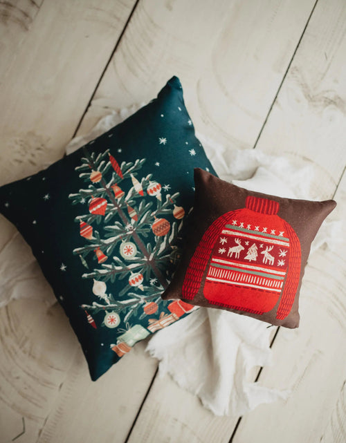 Load image into Gallery viewer, Green Nordic Pine Christmas Tree | Pillow Cover | Personalized Gift | Rustic Christmas Decor | Best Friend Christmas Gift | Christmas Gift by UniikPillows
