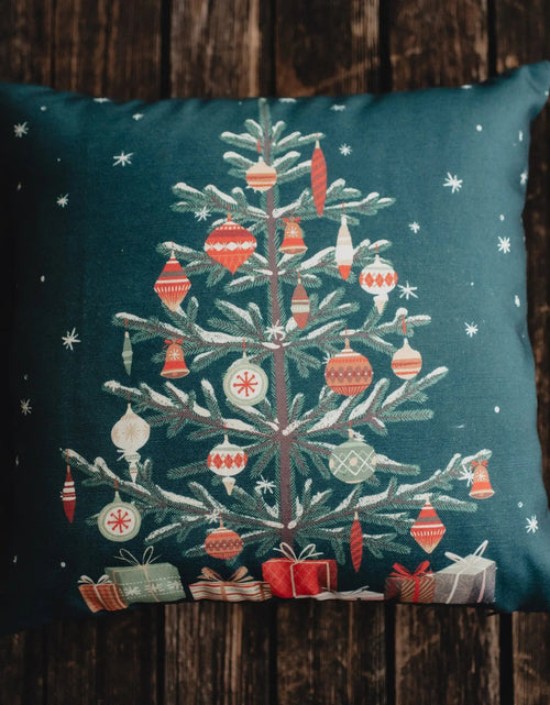 Load image into Gallery viewer, Green Nordic Pine Christmas Tree | Pillow Cover | Personalized Gift | Rustic Christmas Decor | Best Friend Christmas Gift | Christmas Gift by UniikPillows
