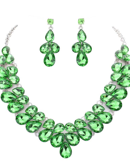 Load image into Gallery viewer, Teardrop Stone Cluster Evening Necklace by Madeline Love
