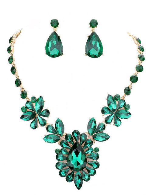 Load image into Gallery viewer, Teardrop Stone Cluster Evening Necklace by Madeline Love
