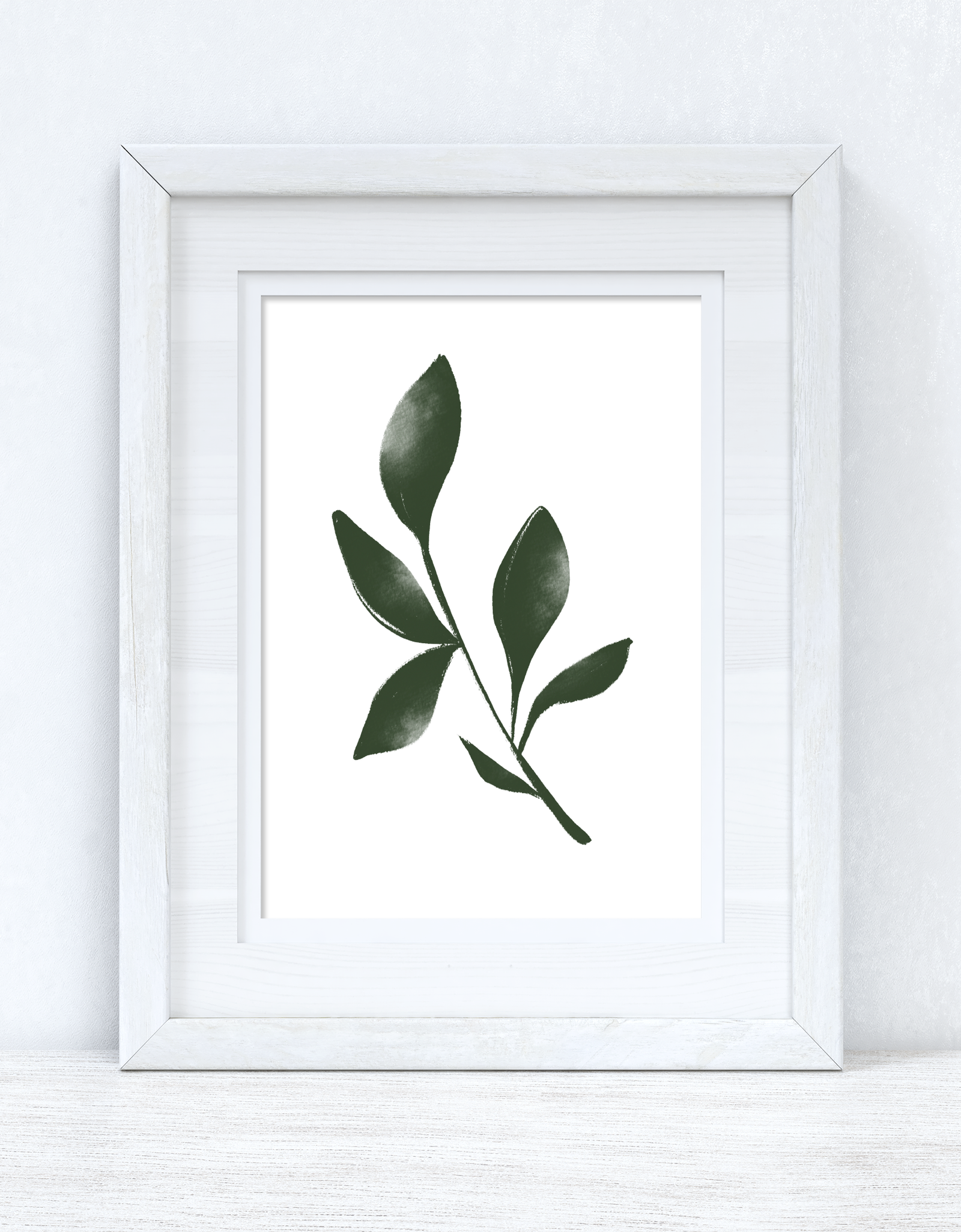 Green Watercolour Leaf 3 Bedroom Home Wall Decor Print by WinsterCreations™ Official Store