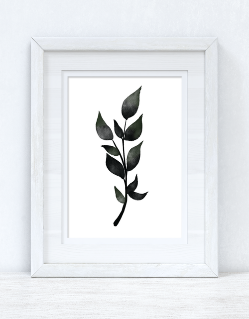 Load image into Gallery viewer, Green &amp; Black Watercolour Leaf 3 Bedroom Home Wall Decor Print by WinsterCreations™ Official Store
