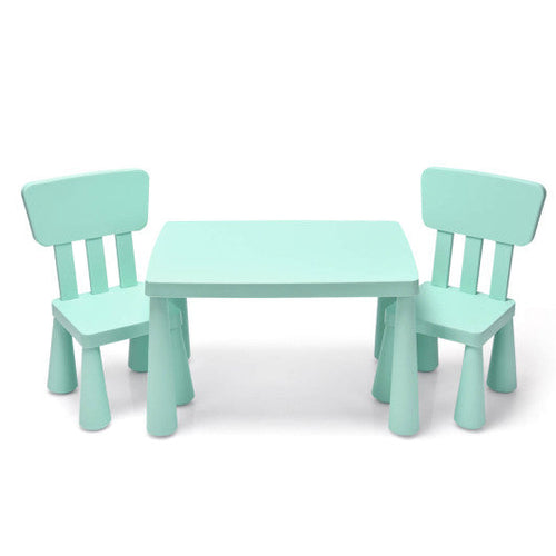 Load image into Gallery viewer, 3 Pieces Toddler Multi Activity Play Dining Study Kids Table and Chair Set-Green
