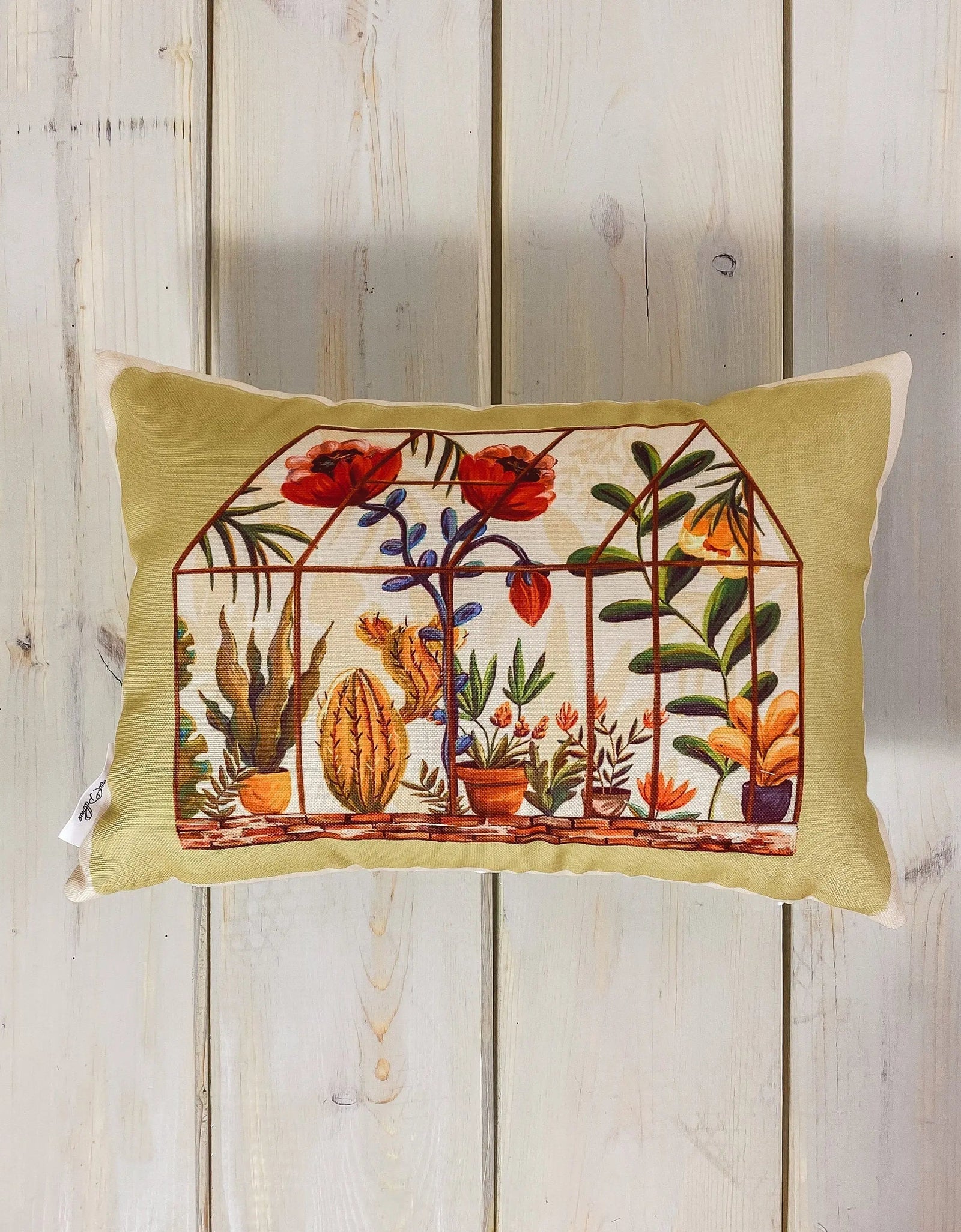 Greenhouse | Green Floral | Pillow Cover | 18x12 | Floral | Pillow | Throw Pillow | Accent Pillow Covers | Gift for her | Flower Bouquet by UniikPillows