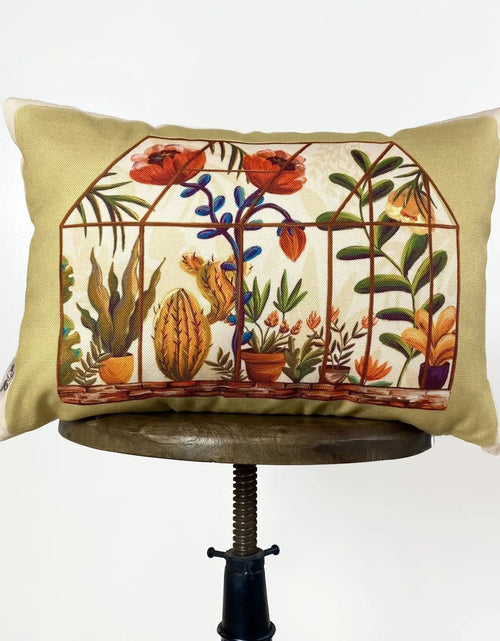 Load image into Gallery viewer, Greenhouse | Green Floral | Pillow Cover | 18x12 | Floral | Pillow | Throw Pillow | Accent Pillow Covers | Gift for her | Flower Bouquet by UniikPillows

