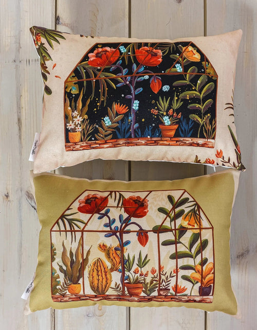 Load image into Gallery viewer, Greenhouse | Green Floral | Pillow Cover | 18x12 | Floral | Pillow | Throw Pillow | Accent Pillow Covers | Gift for her | Flower Bouquet by UniikPillows
