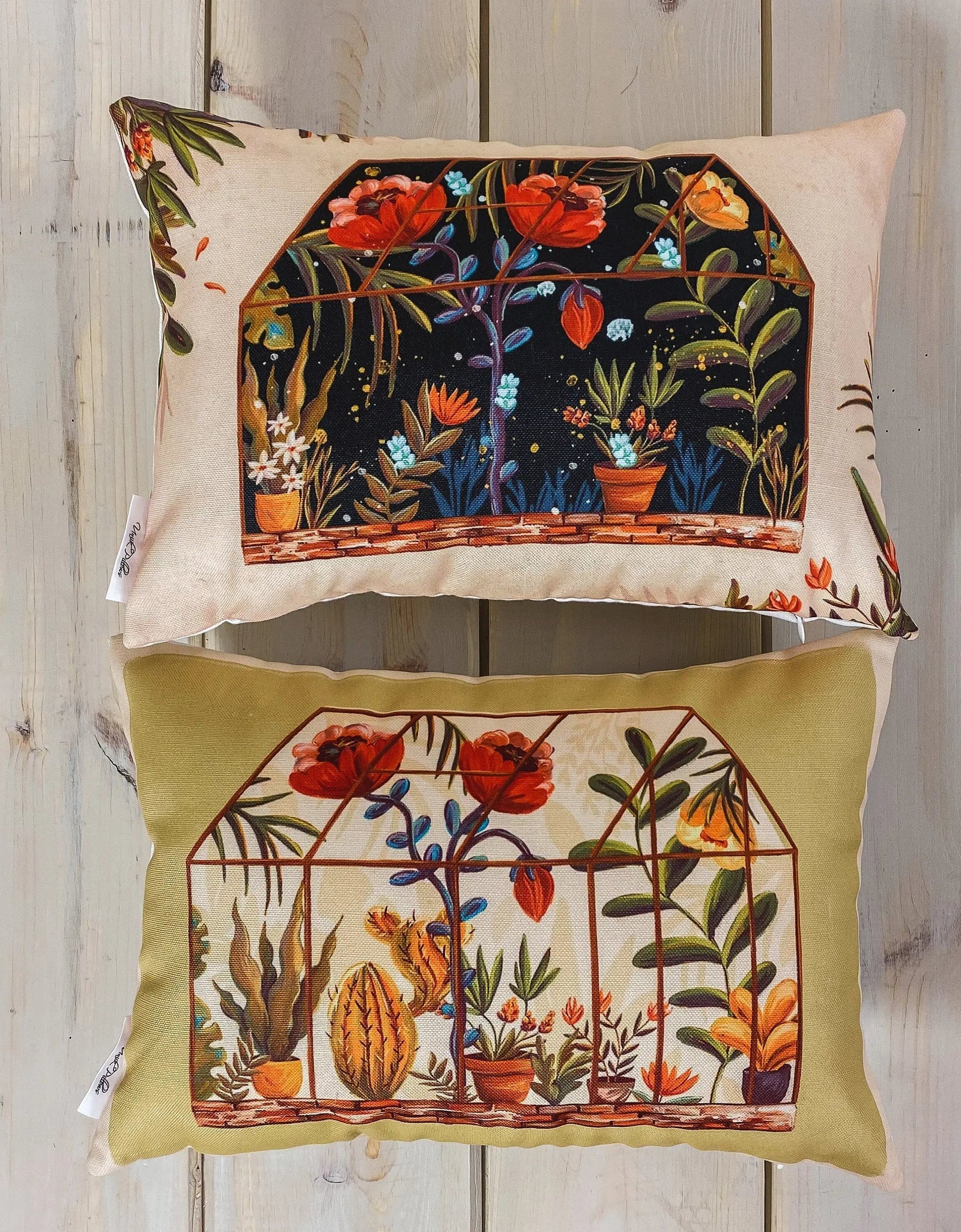 Greenhouse | Green Floral | Pillow Cover | 18x12 | Floral | Pillow | Throw Pillow | Accent Pillow Covers | Gift for her | Flower Bouquet by UniikPillows