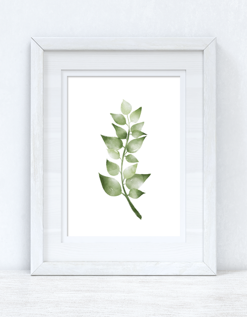 Load image into Gallery viewer, Greens Watercolour Leaves 2 Bedroom Home Wall Decor Print by WinsterCreations™ Official Store
