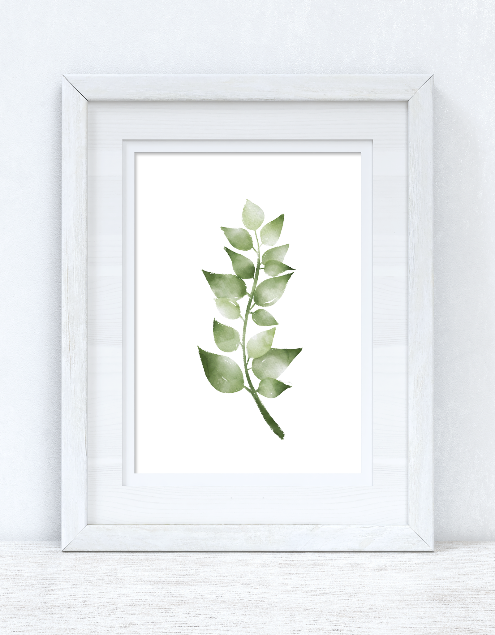 Greens Watercolour Leaves 2 Bedroom Home Wall Decor Print by WinsterCreations™ Official Store