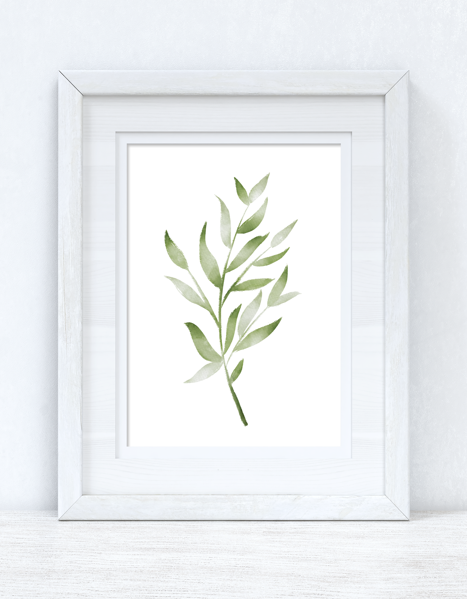 Greens Watercolour Leaves 3 Bedroom Home Wall Decor Print by WinsterCreations™ Official Store