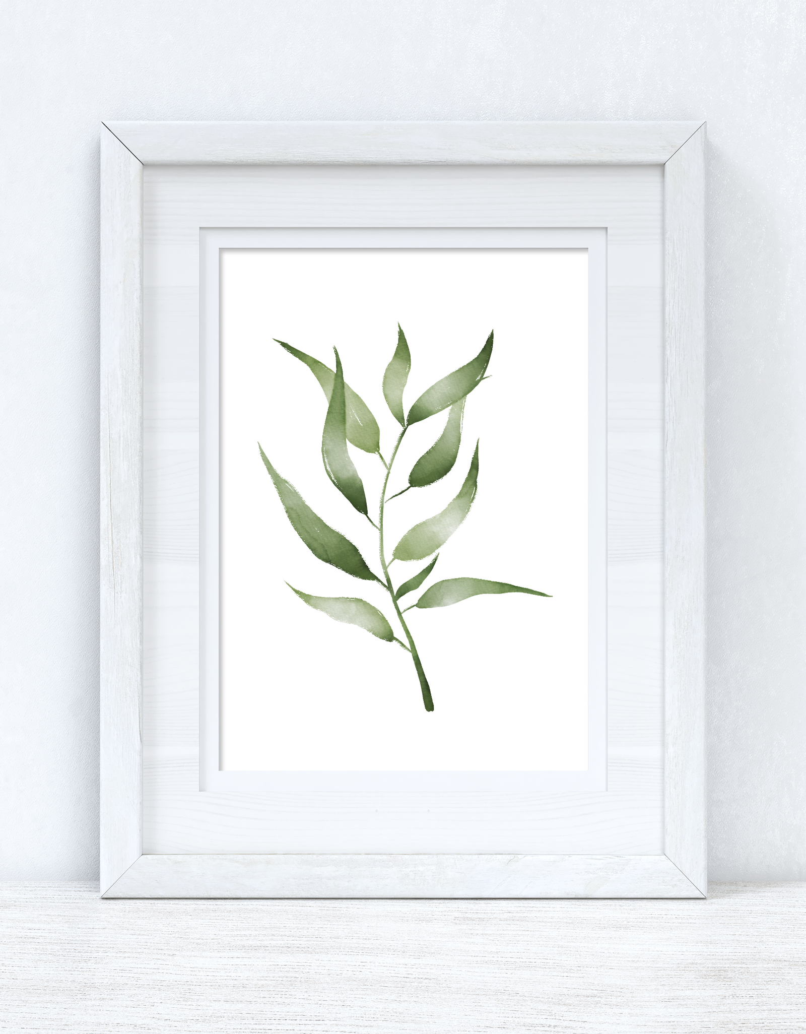 Greens Watercolour Leaves 4 Bedroom Home Wall Decor Print by WinsterCreations™ Official Store