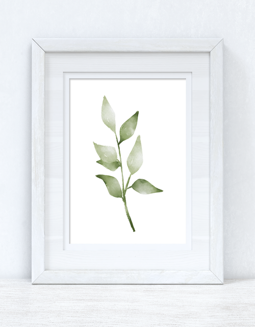 Load image into Gallery viewer, Greens Watercolour Leaves 5 Bedroom Home Wall Decor Print by WinsterCreations™ Official Store
