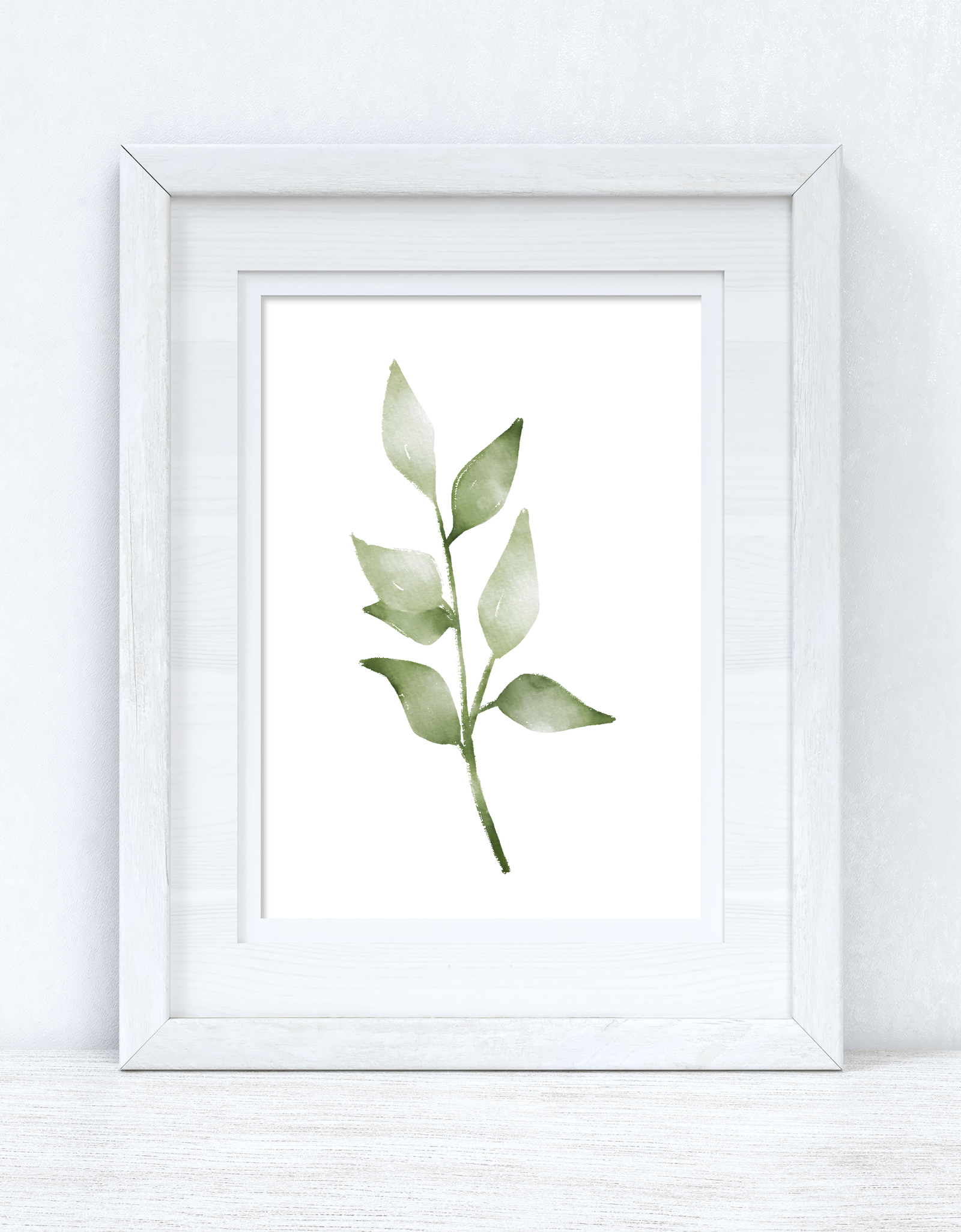 Greens Watercolour Leaves 5 Bedroom Home Wall Decor Print by WinsterCreations™ Official Store