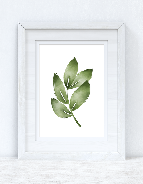 Load image into Gallery viewer, Greens Watercolour Leaves Bedroom Home Wall Decor Print by WinsterCreations™ Official Store
