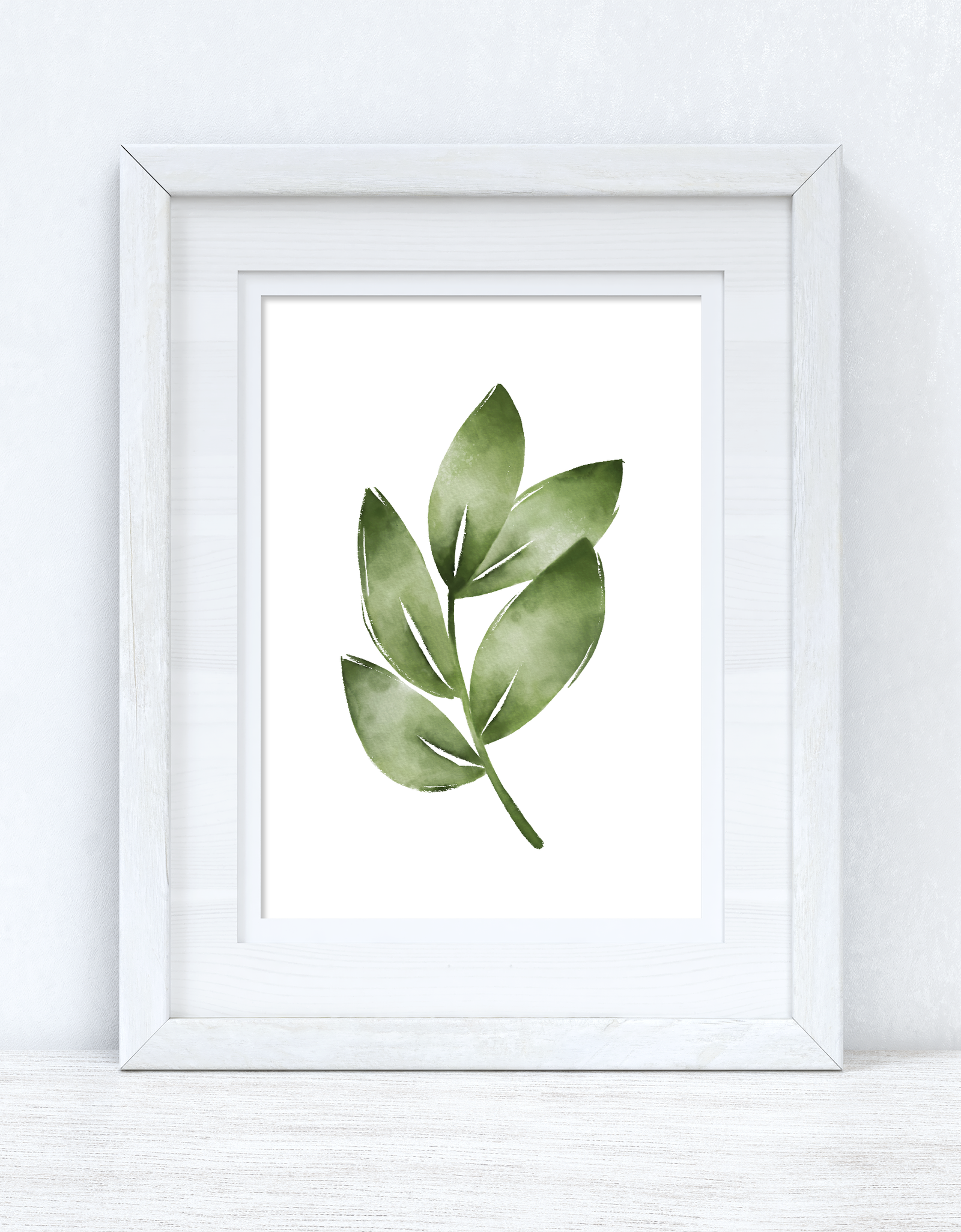 Greens Watercolour Leaves Bedroom Home Wall Decor Print by WinsterCreations™ Official Store