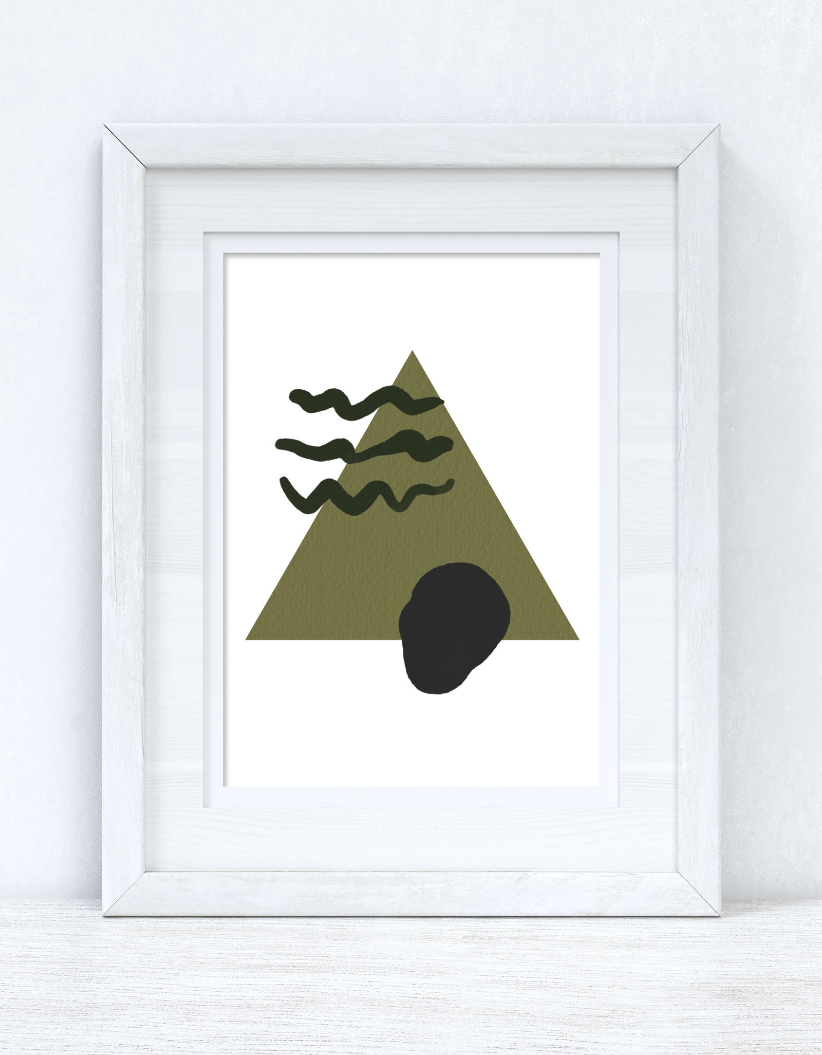Greens & Black Abstract 3 Colour Shapes Home Wall Decor Print by WinsterCreations™ Official Store