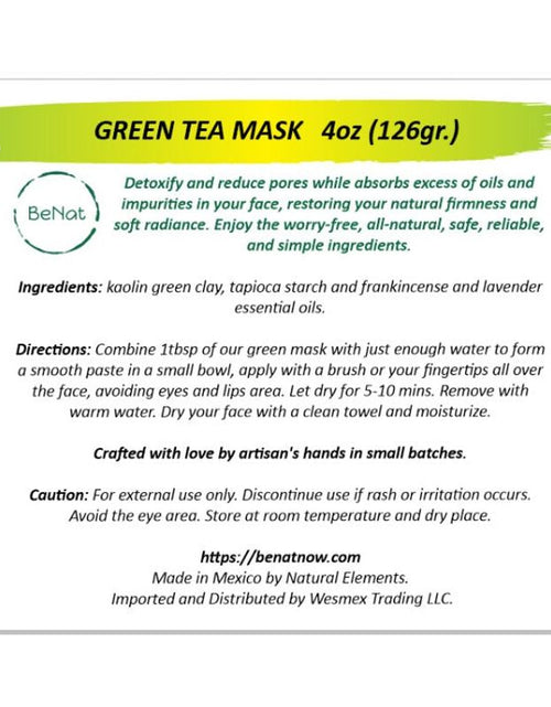Load image into Gallery viewer, Green Clay Mask by BeNat
