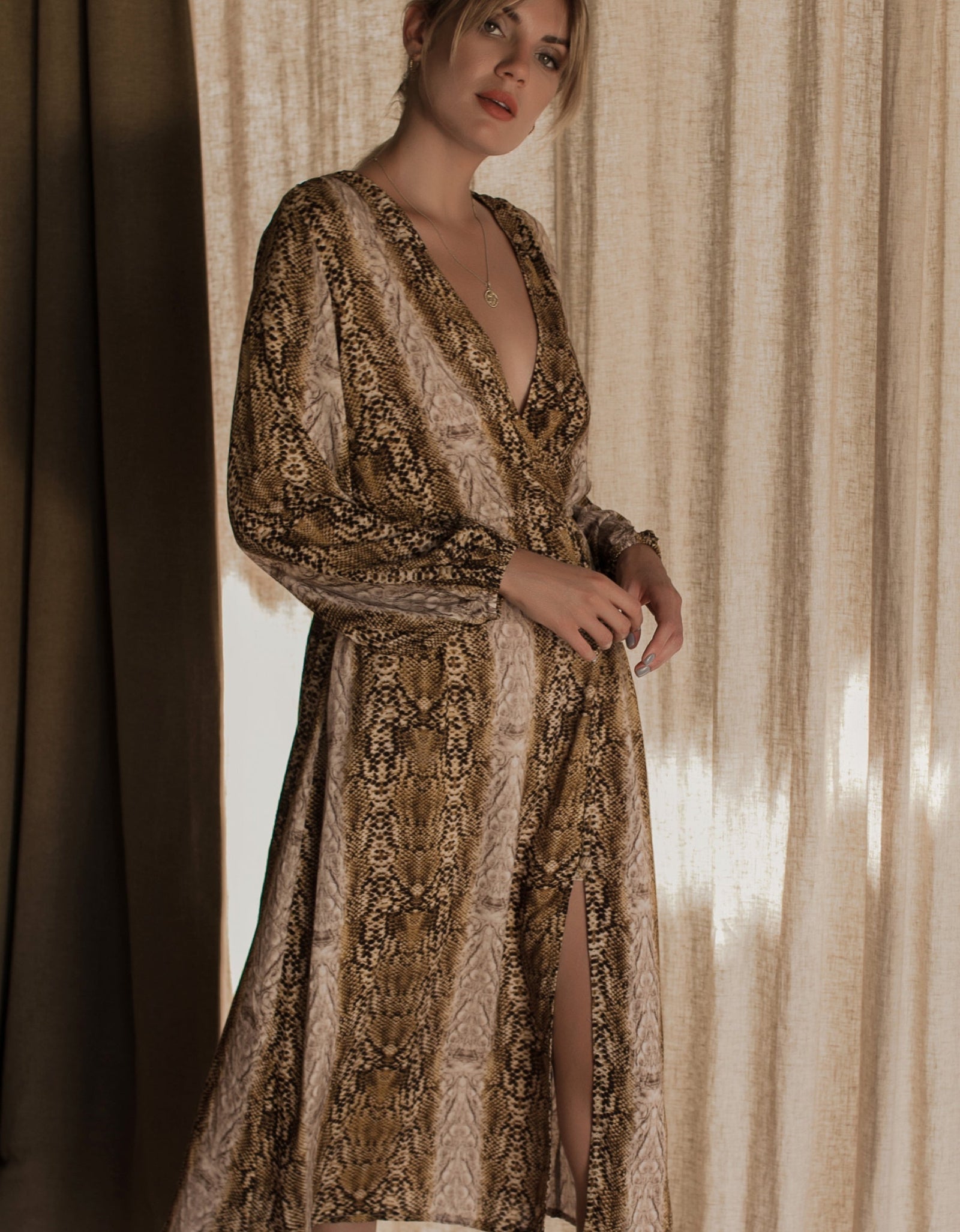 Greta Long Sleeve Midi Dress by ELF