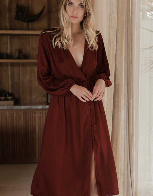 Load image into Gallery viewer, Greta Long Sleeve Midi Dress by ELF
