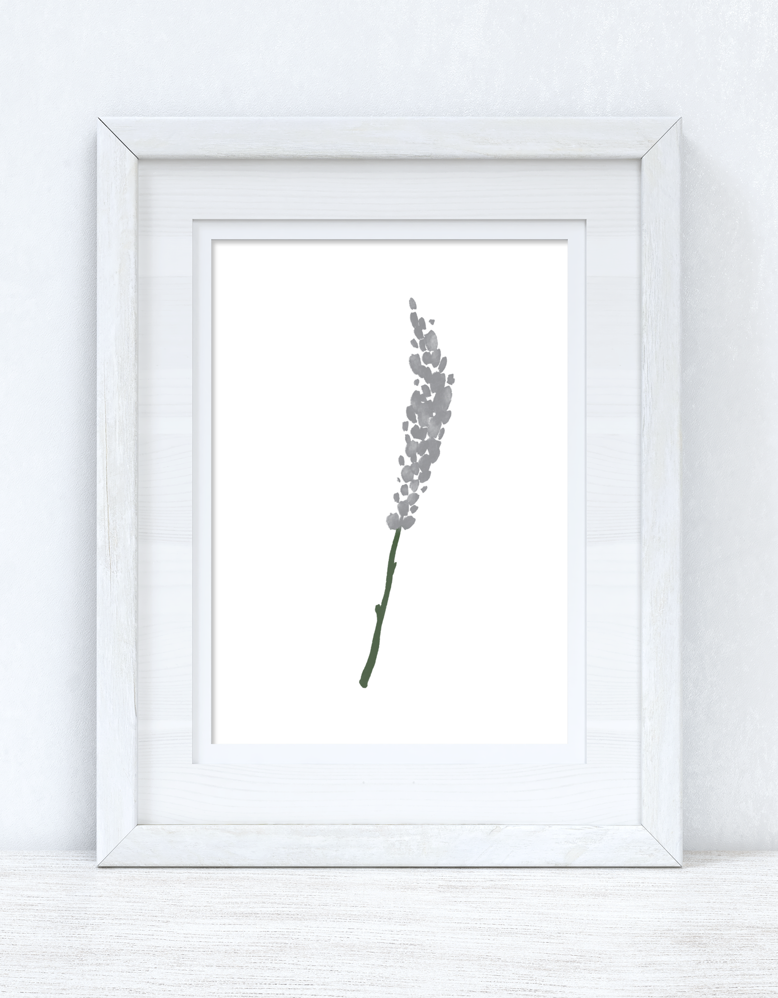 Grey Green Watercolour Flower 1 Bedroom Home Wall Decor Print by WinsterCreations™ Official Store