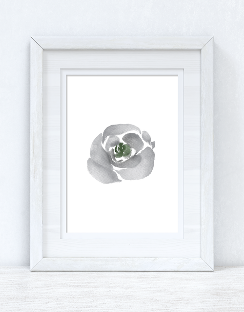 Load image into Gallery viewer, Grey Green Watercolour Flower 2 Bedroom Home Wall Decor Print by WinsterCreations™ Official Store
