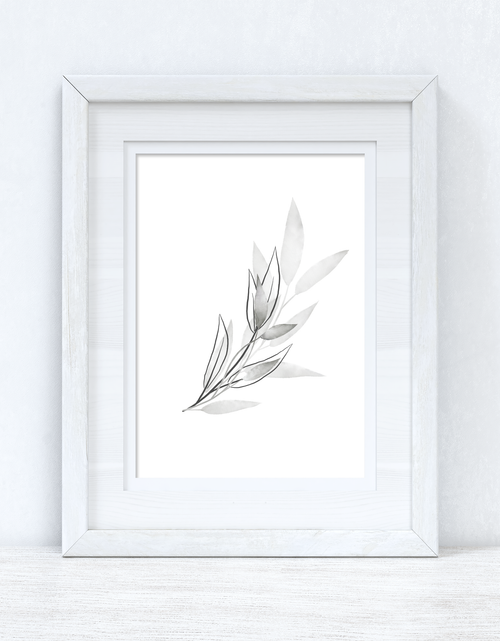 Load image into Gallery viewer, Greys Watercolour Leaves 2 Bedroom Home Wall Decor Print by WinsterCreations™ Official Store
