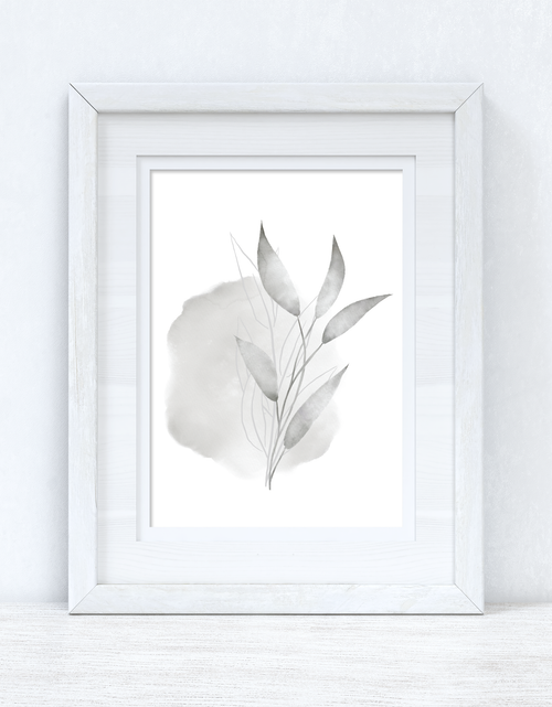 Load image into Gallery viewer, Greys Watercolour Leaves 3 Bedroom Home Wall Decor Print by WinsterCreations™ Official Store
