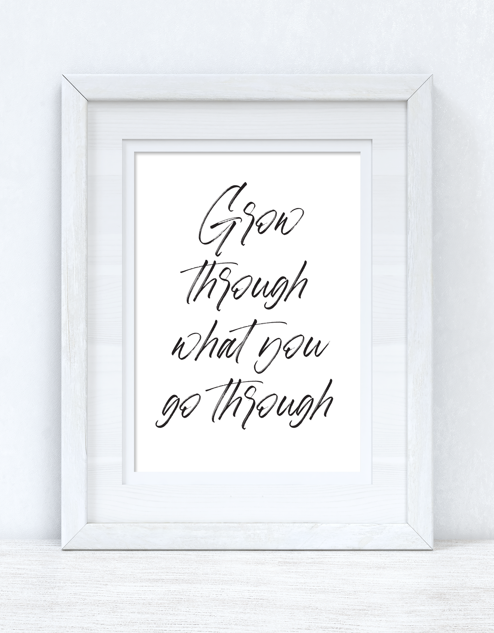 Grow Through What You Go Through Brush Script Inspirational Wall Decor Quote Print by WinsterCreations™ Official Store