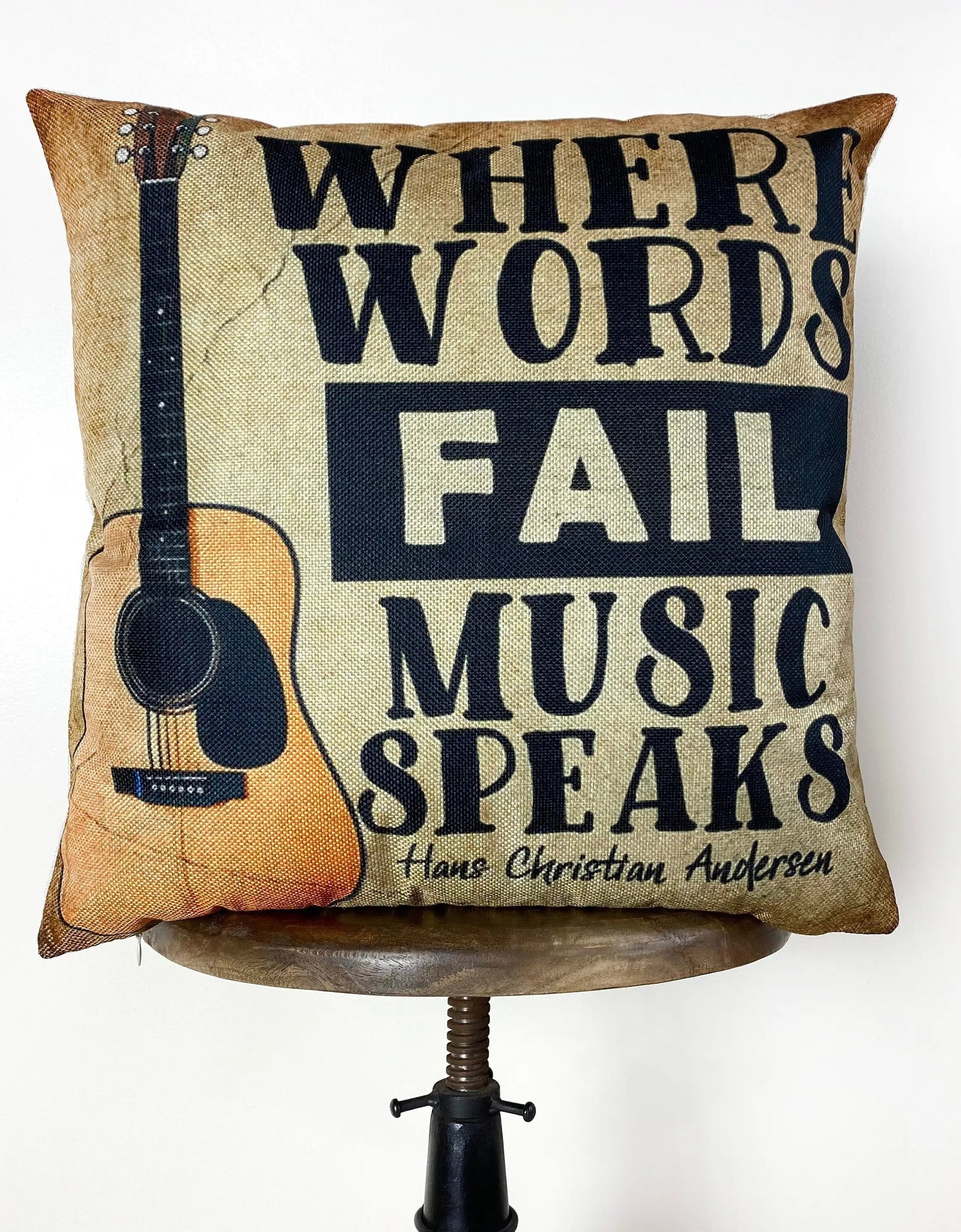 Guitar Gifts | Where Words Fail Music Speaks | Pillow Cover | Home Decor | Throw Pillow | Gift | Music decor | Music Gifts by UniikPillows