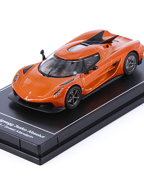 Load image into Gallery viewer, Koenigsegg Jesko Absolut Sweet Mandarin Orange Metallic "Hypercar League Collection" 1/64 Diecast Model Car by PosterCars
